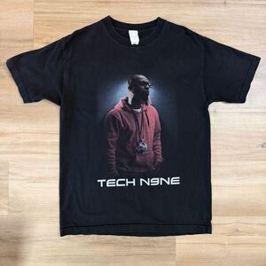Vintage Y2K Tech N9ne Black Rap Tee Sz Medium 2000s Hip Hop Shirt Strange Music